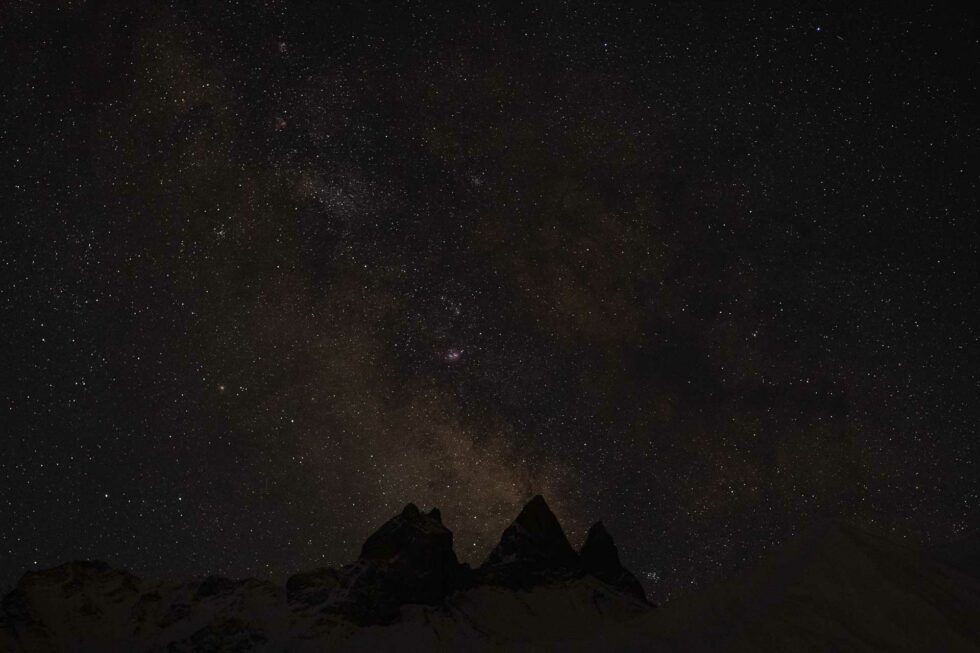 Voie lactée avec les Aiguilles d'Arves